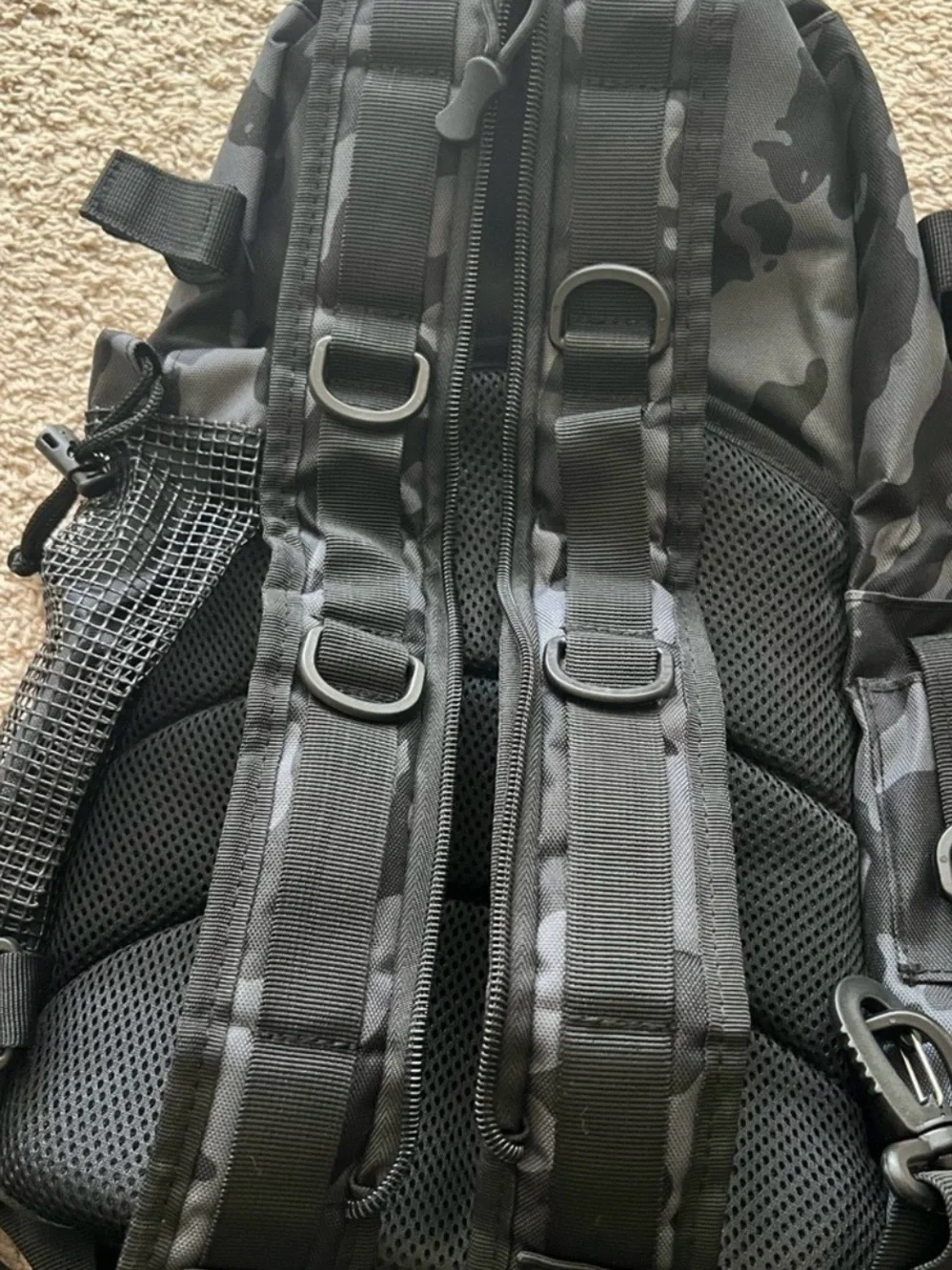Men's Tactical Backpack - Black Gray Camo Fishing bag